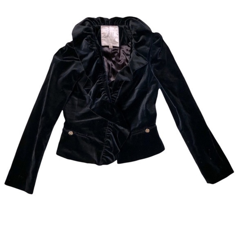 Milly ruffled neck evening formal blazer 4